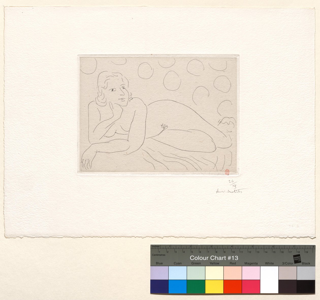 Nudo disteso su fondo a motivi circolari da Henri Matisse