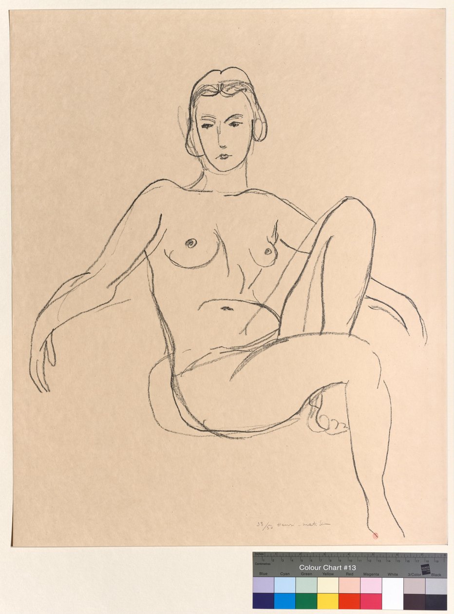 Nudo seduto con le braccia tese da Henri Matisse