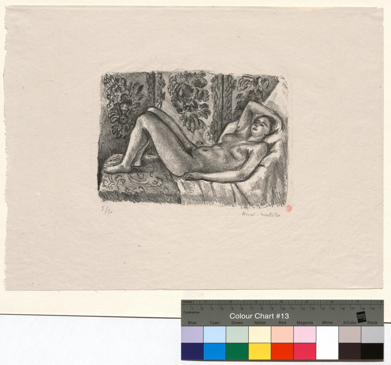 Nudo disteso con il paravento Luigi XIV da Henri Matisse