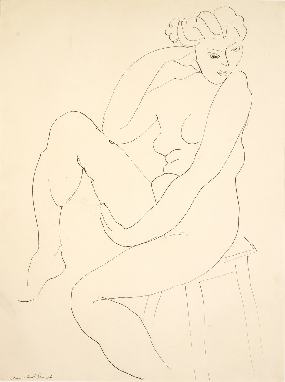 Nudo seduto su uno sgabello da Henri Matisse