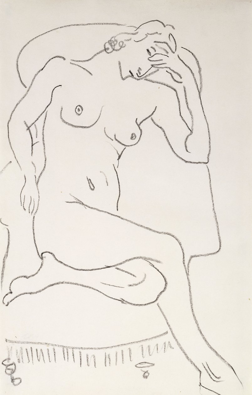 Donna nuda in poltrona, 1922-24 circa (matita su carta) da Henri Matisse
