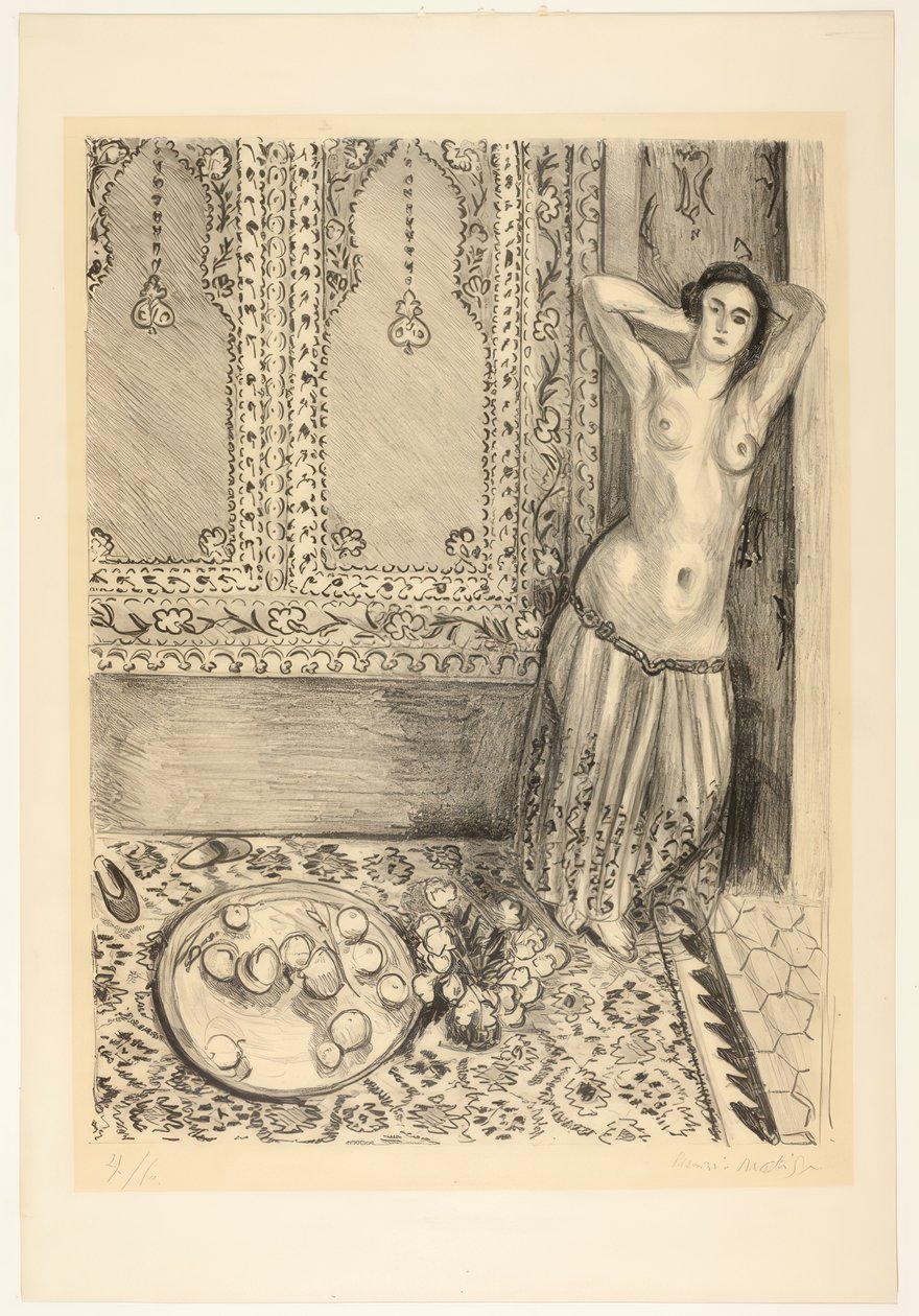 Odalisca in piedi con vassoio di frutta da Henri Matisse