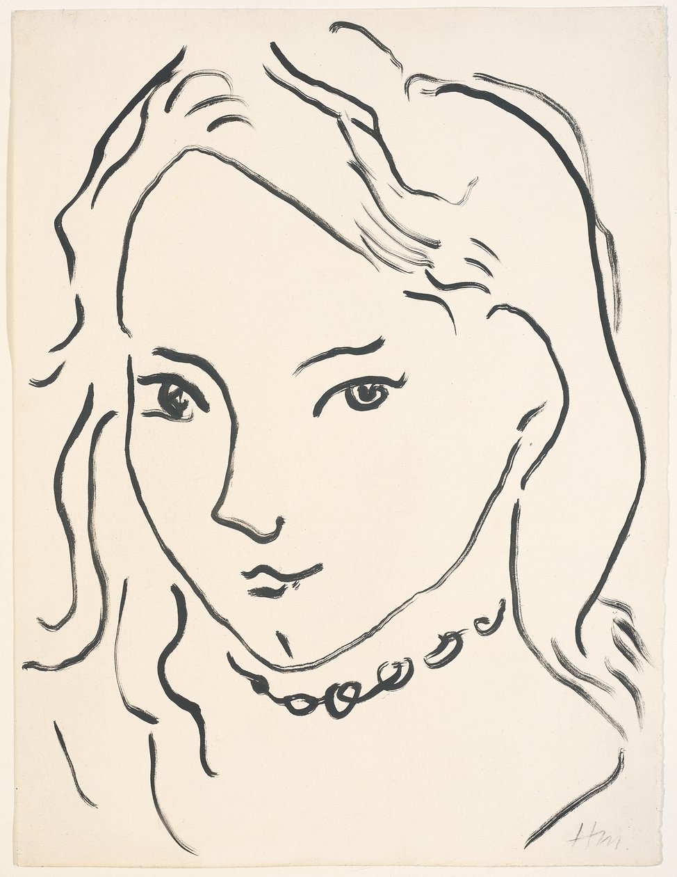 Ritratto di Marguerite, 1906-1907 circa (pennello e inchiostro di china su carta) da Henri Matisse