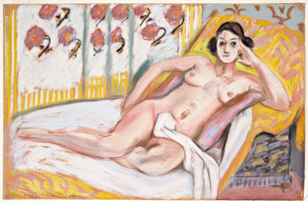 Nudo sdraiato (Nu Allonge) 1925 circa (pastello su carta floccata) da Henri Matisse