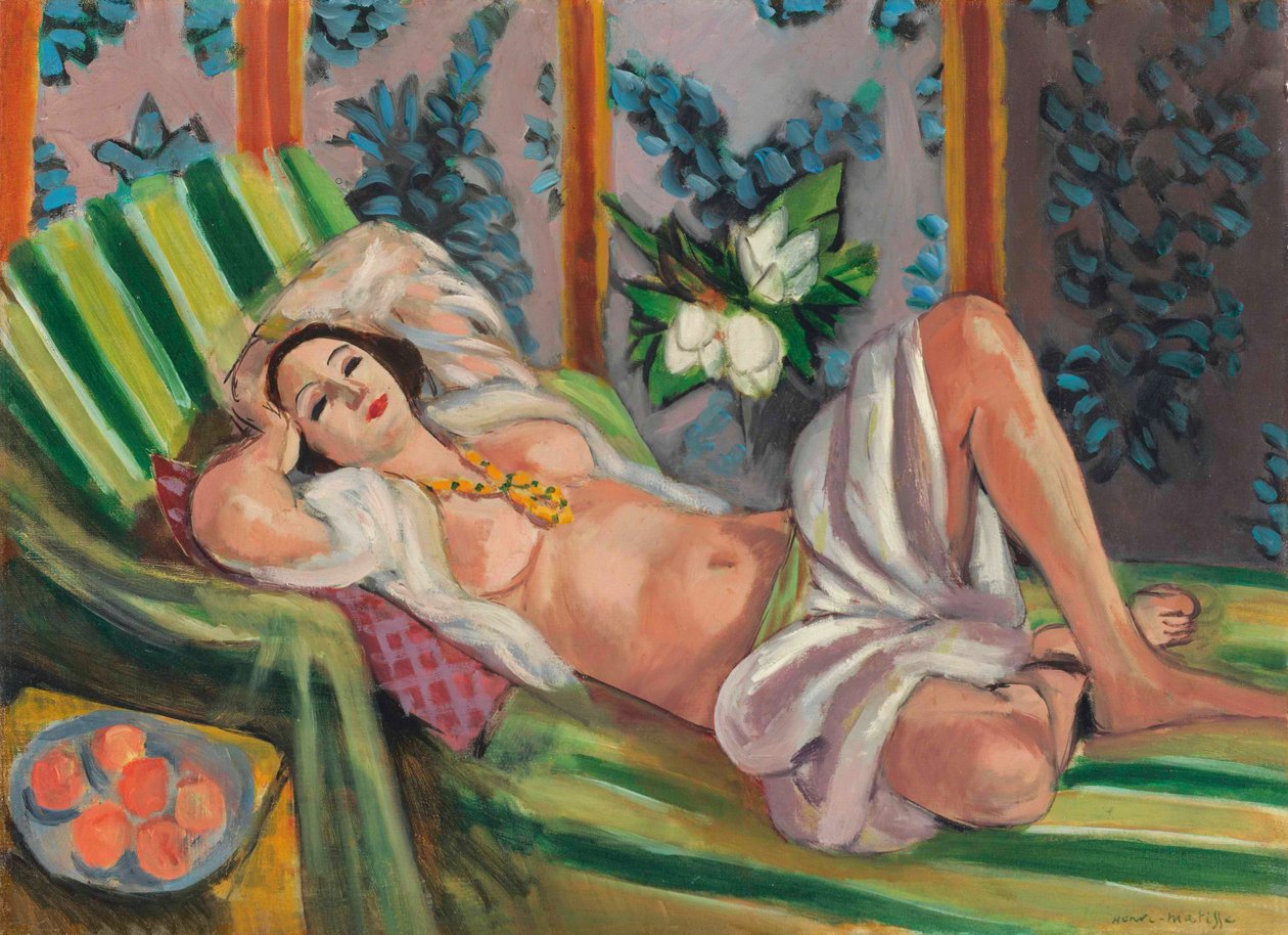 Odalisca reclinata con magnolie da Henri Matisse