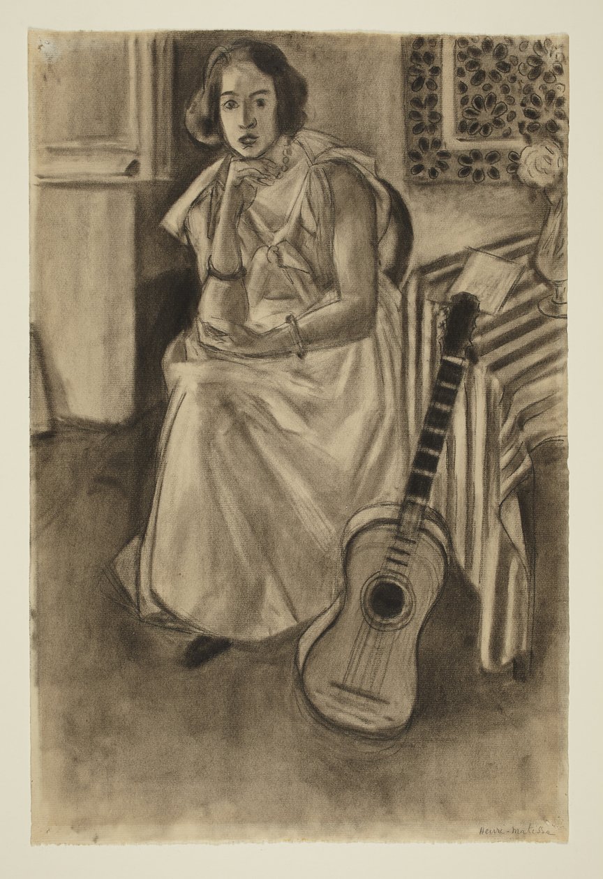 Modello seduto con chitarra da Henri Matisse