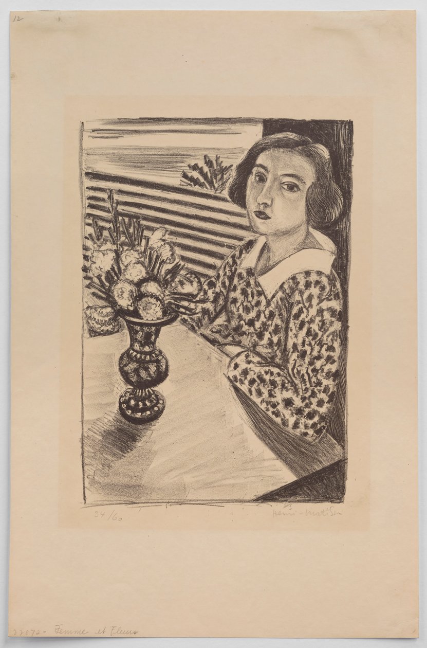 Ragazzina seduta con un mazzo di fiori da Henri Matisse