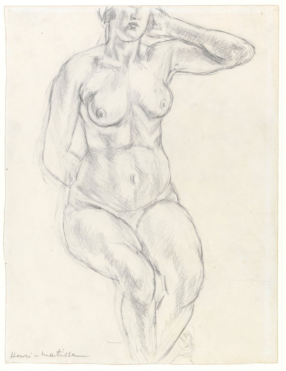 Nudo seduto, 1918 circa (grafite e gesso nero su carta) da Henri Matisse