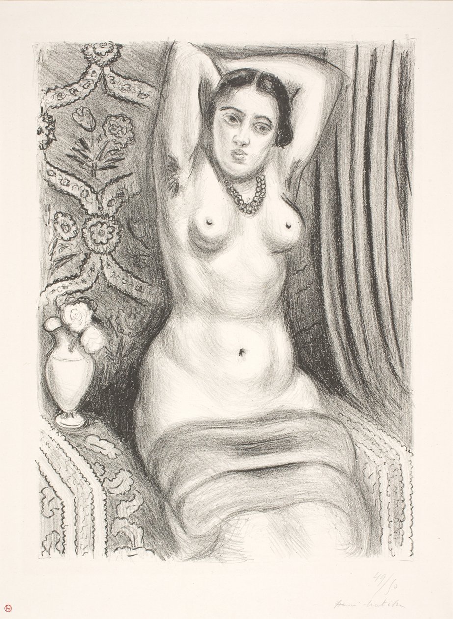 Modella nuda seduta con le braccia incrociate dietro la schiena (odalisca) da Henri Matisse