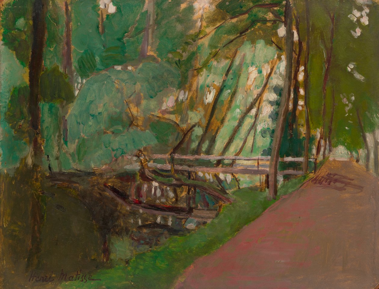 Sous-bois, 1902-1903 circa (olio su carta appoggiata su pannello) da Henri Matisse