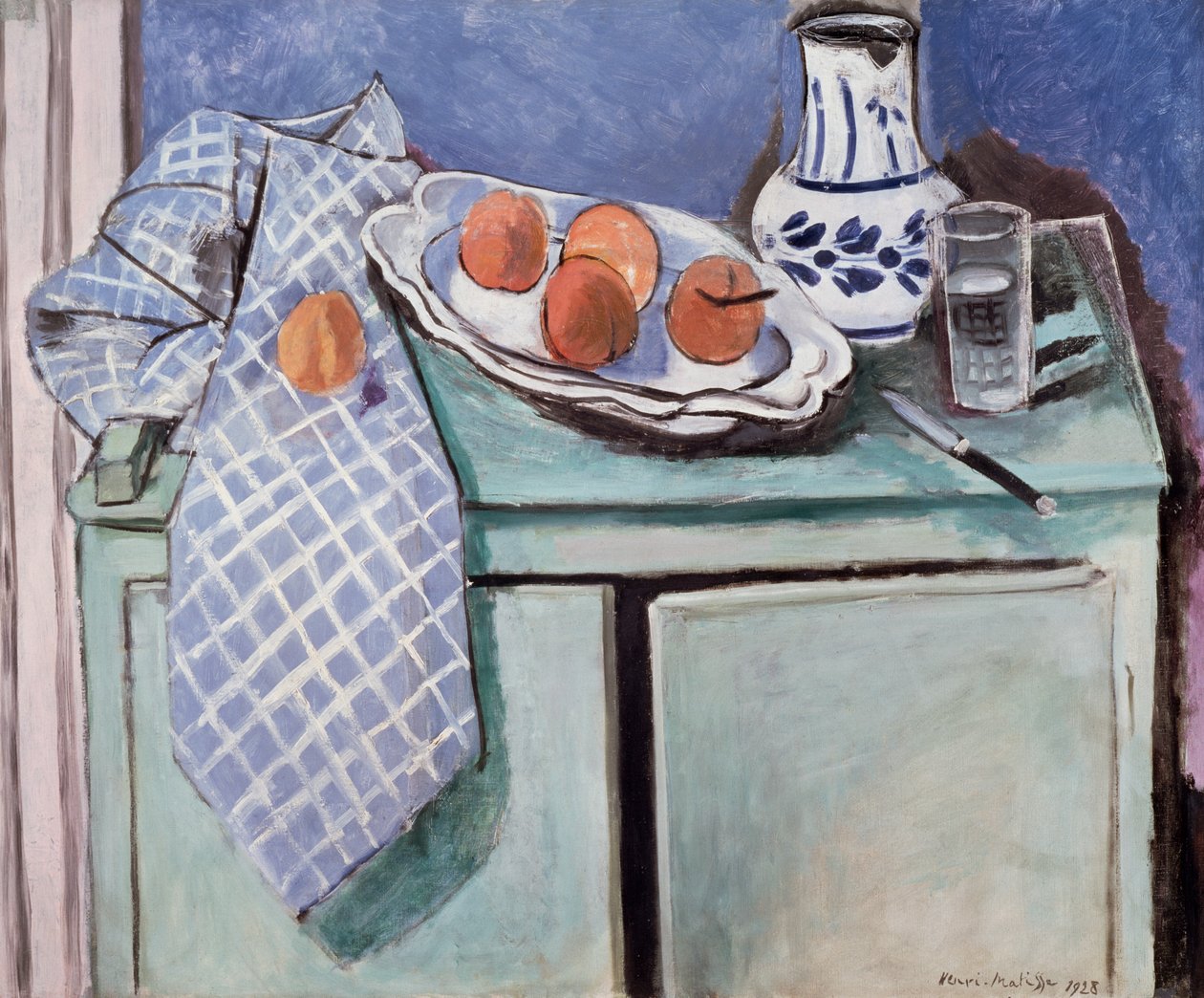 Natura morta su una credenza verde da Henri Matisse