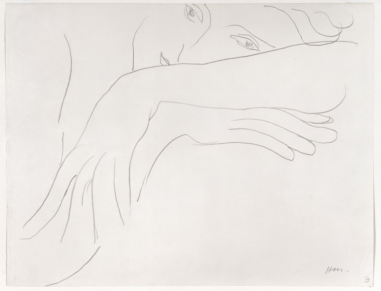 Studio di un modello appoggiato allo schienale di una sedia da Henri Matisse