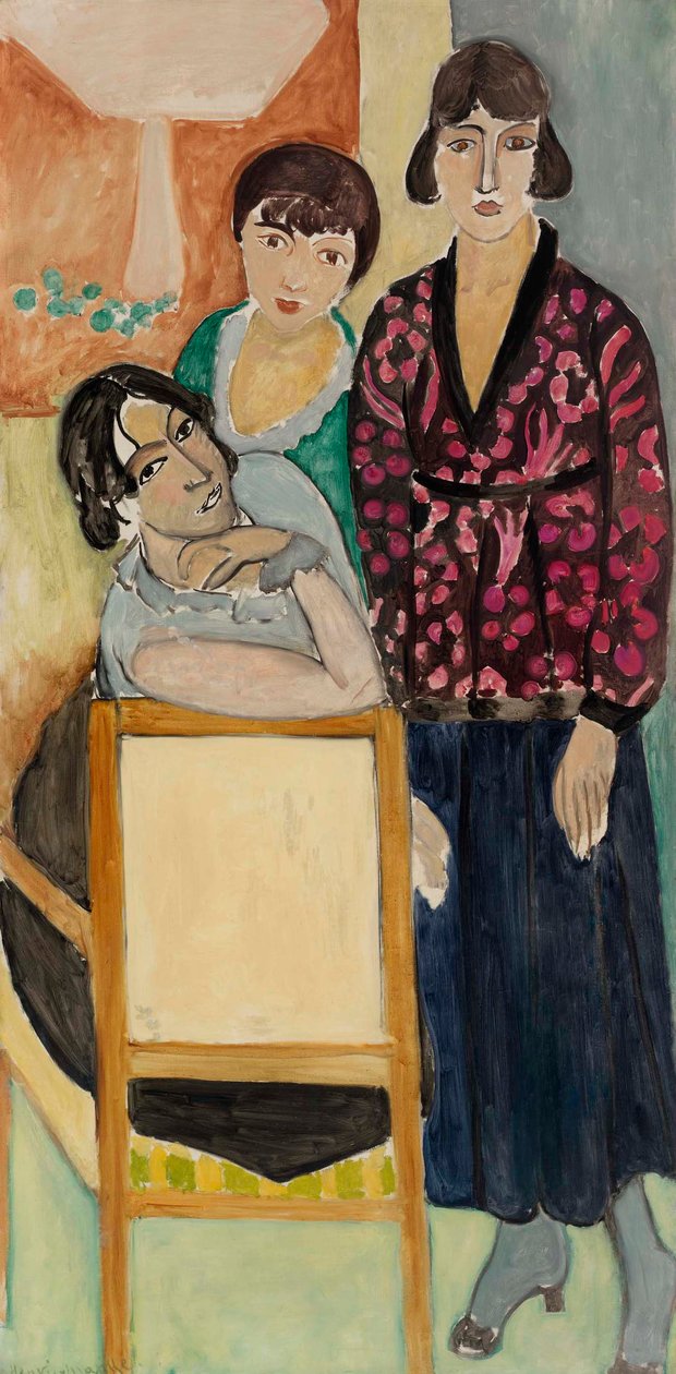 Le tre sorelle e il tavolo di marmo rosa (Les Trois soeurs à "La Table de marbre rose") da Henri Matisse
