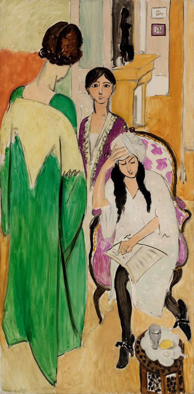 Tre sorelle con una scultura africana da Henri Matisse