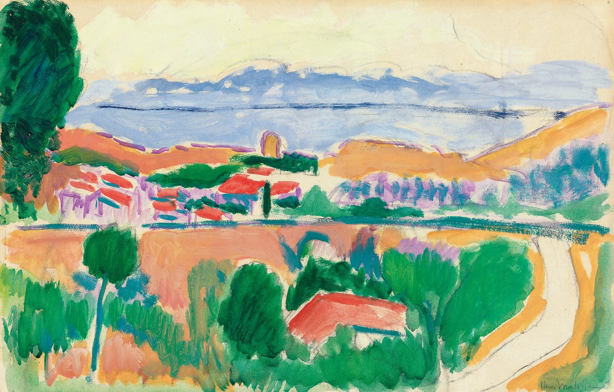 Veduta di Collioure, 1906-1907 circa (olio su carbone su carta) da Henri Matisse