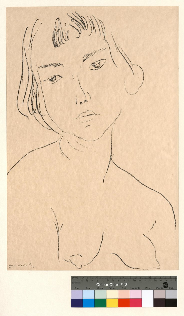 Viso leggermente inclinato verso sinistra da Henri Matisse