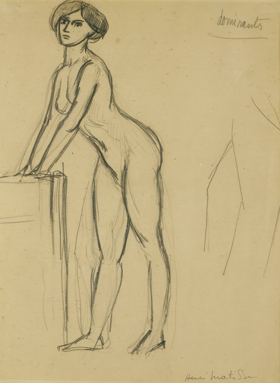 Ragazza in piedi, 1908-10 circa (matita su carta) da Henri Matisse