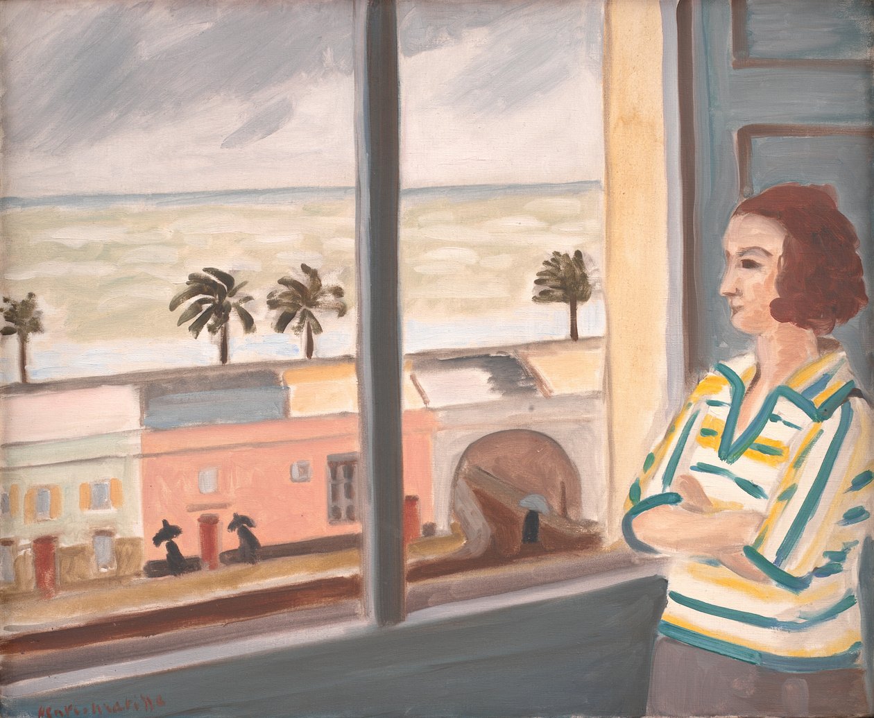 Giovane donna che guarda il mare, tempo tempestoso da Henri Matisse