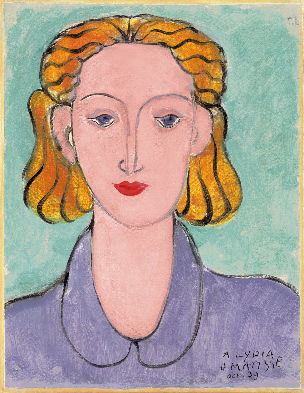 Giovane donna con camicetta blu (Ritratto di L.N. Delektorskaya) da Henri Matisse