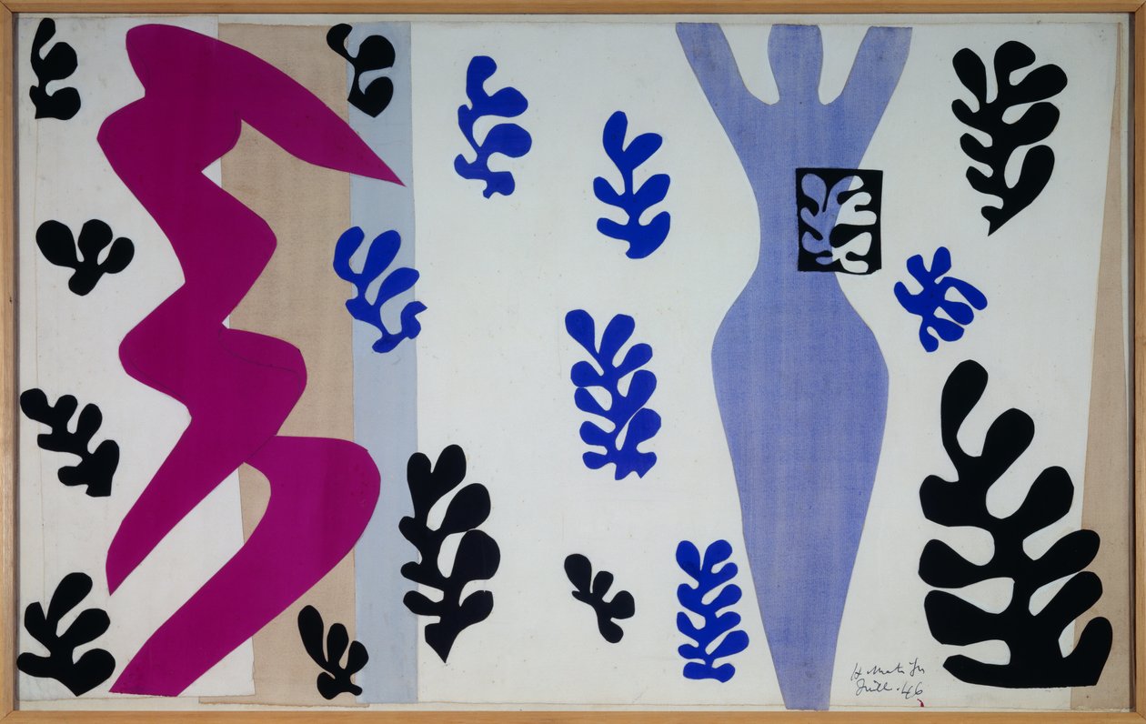 jazz - le lanceur de couteaux 1943 (carta a guazzo tagliata e incollata su carta montata su tela) da Henri Matisse
