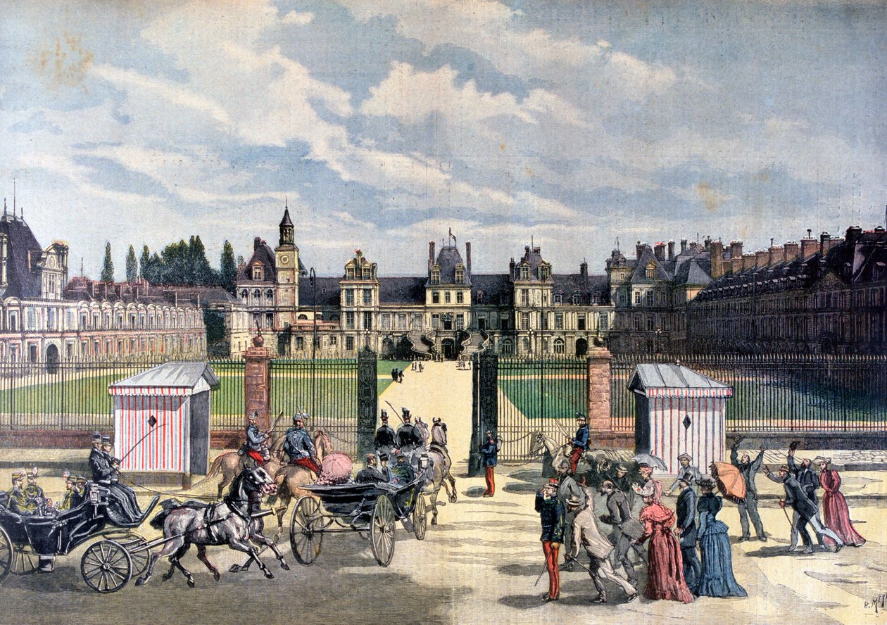 Arrivo del presidente della Repubblica, Château de Fontainebleau, 1892 da Henri Meyer