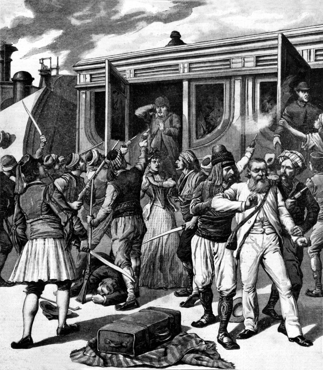 Banditi in Oriente: Arresti su un treno, da Le Petit Journal, 20 giugno 1891 da Henri Meyer