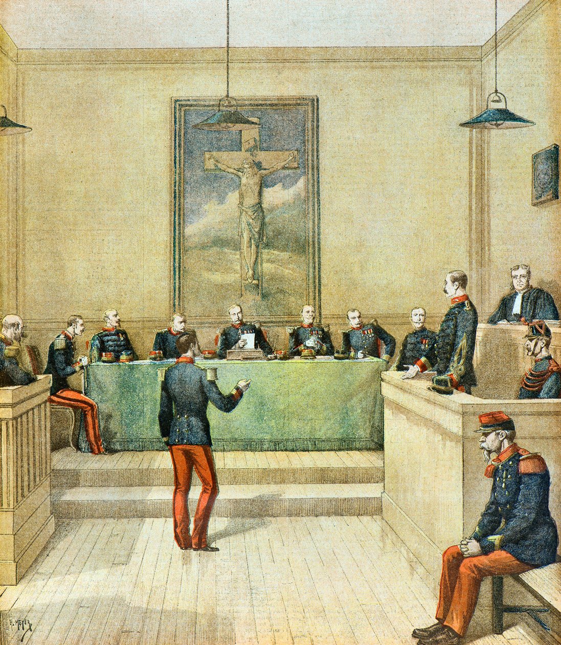 Il capitano Dreyfus davanti al Consiglio di Guerra da Henri Meyer