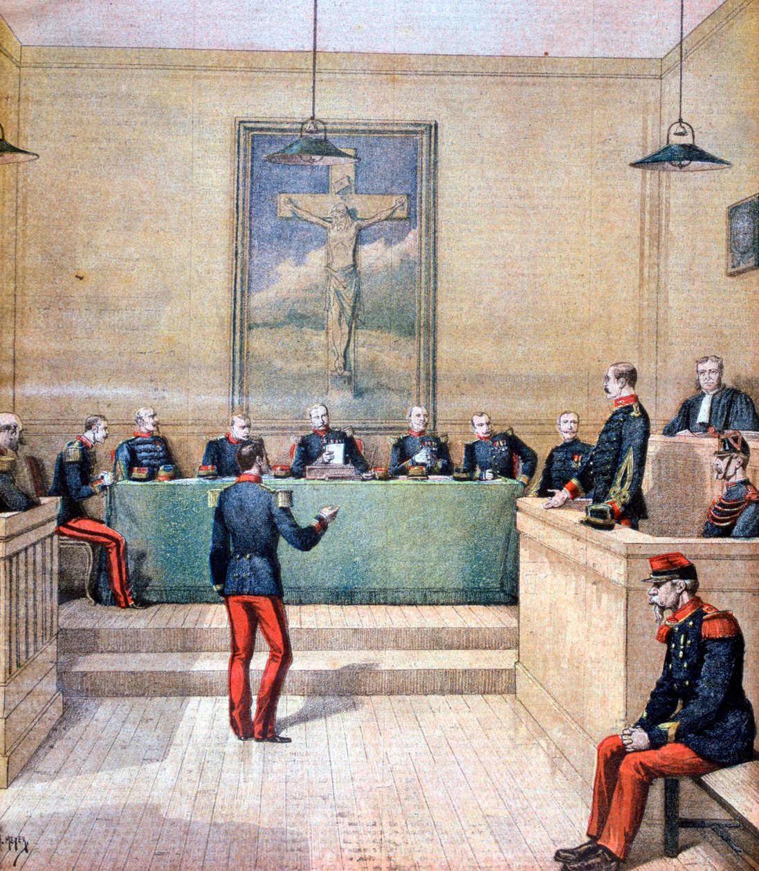 Il capitano Dreyfus davanti alla corte marziale, 1894 da Henri Meyer
