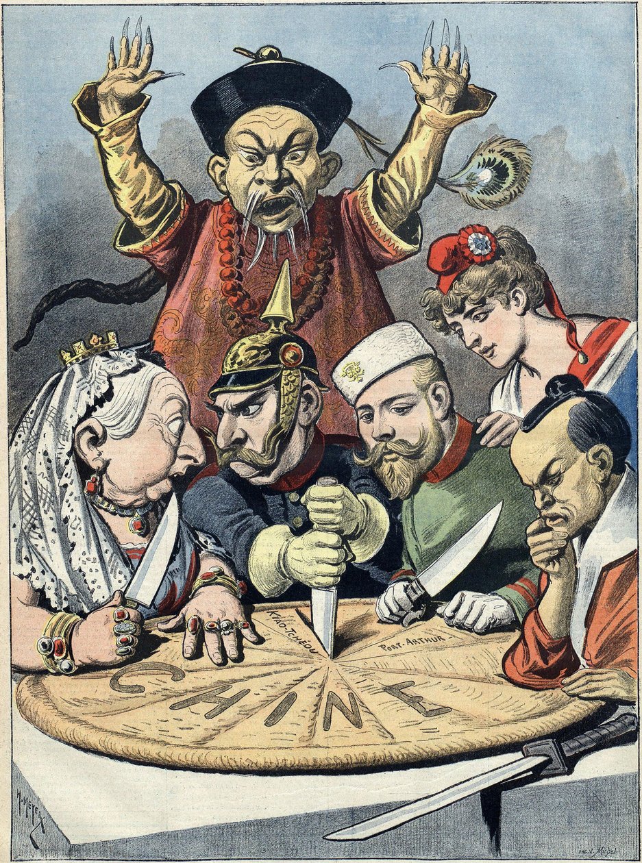 Cina - la torta dei re e... degli imperatori Caricatura, 1898 da Henri Meyer