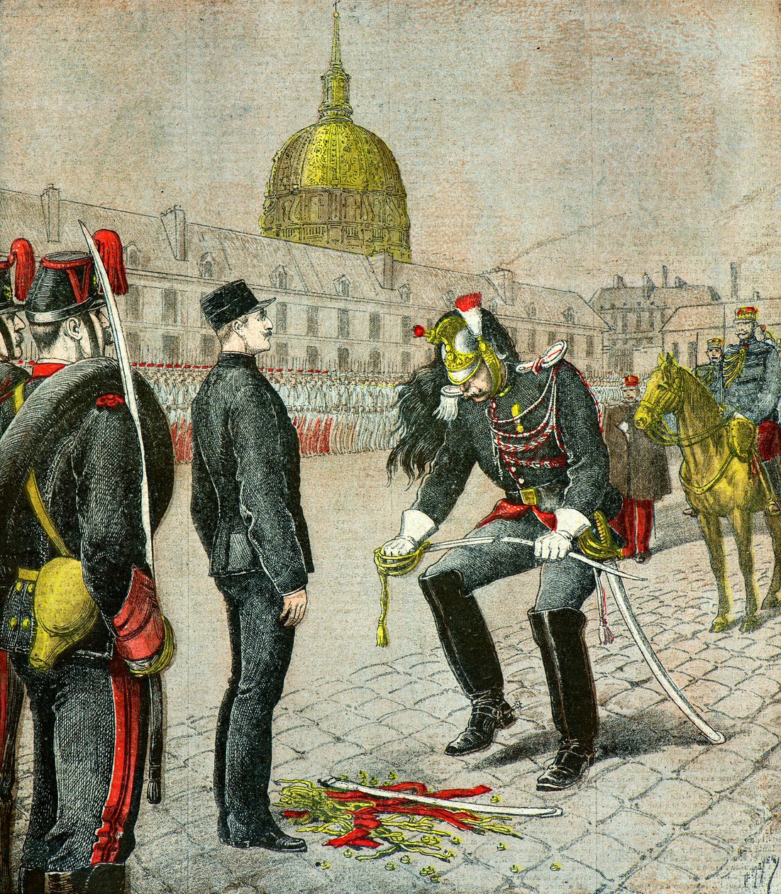 Degrado del capitano Alfred Dreyfus da Henri Meyer