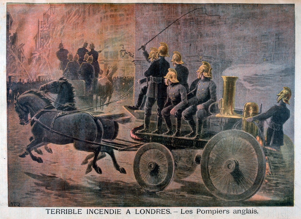 Pompieri inglesi in emergenza, 1897 da Henri Meyer