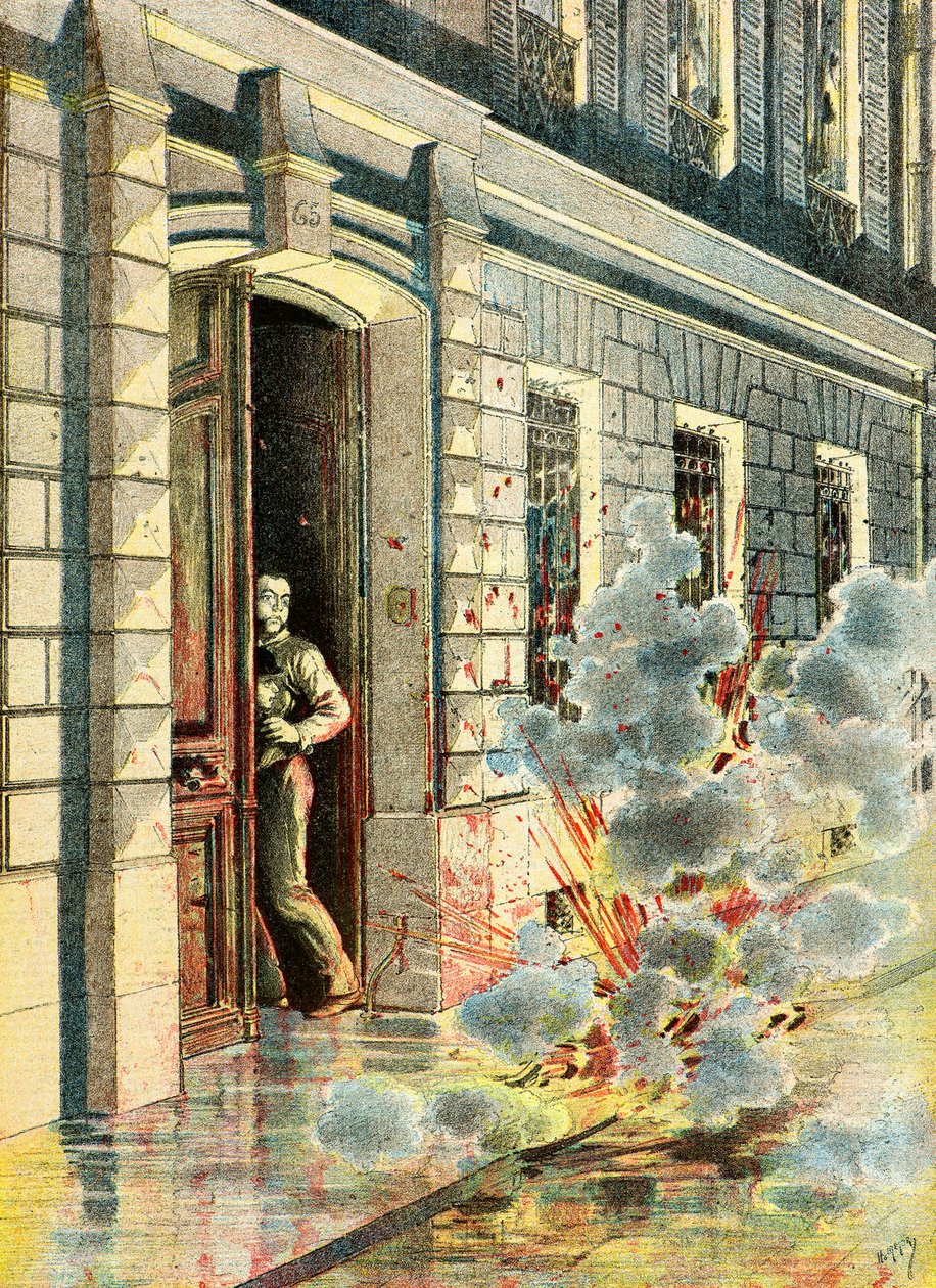 Esplosione di una bomba piazzata da un anarchico da Henri Meyer