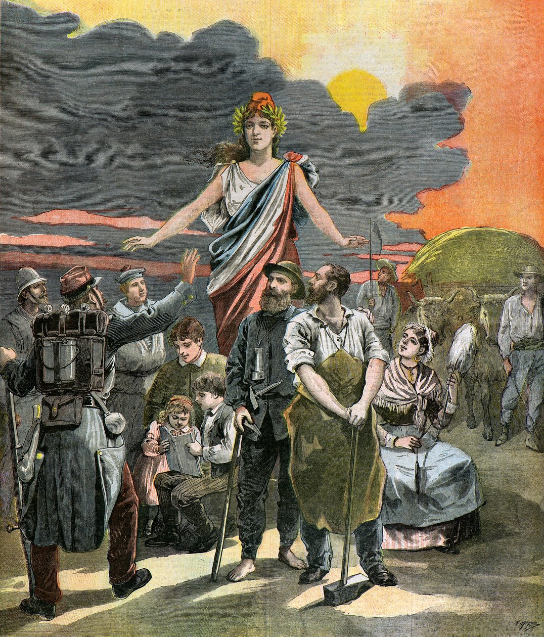 Incisione allegorica della Repubblica francese da Henri Meyer
