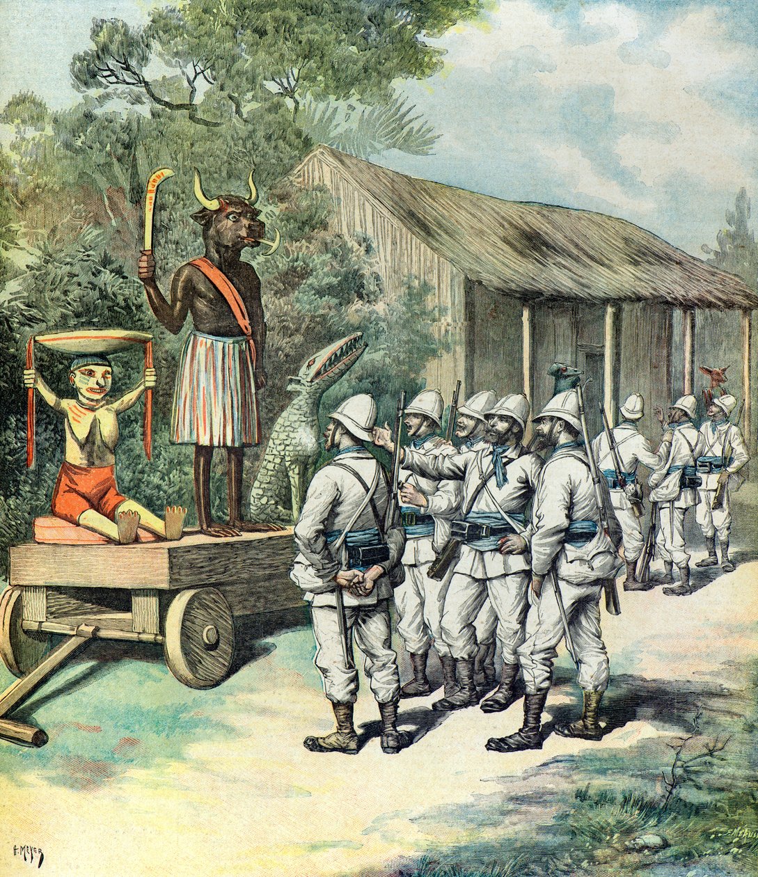 Le truppe francesi dopo la cattura di Kana da Henri Meyer