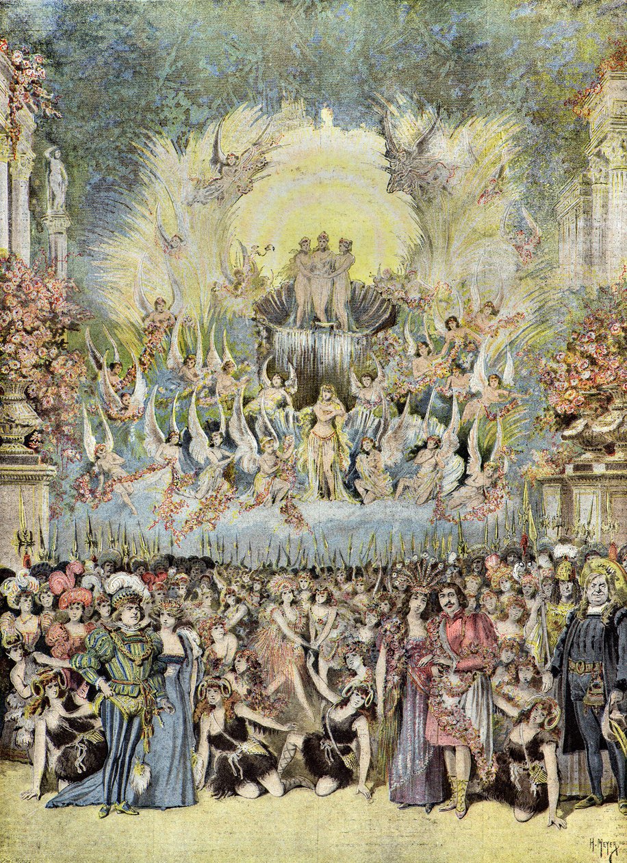La troupe del teatro della gaite a Parigi, 1895 (Illustrazione) da Henri Meyer