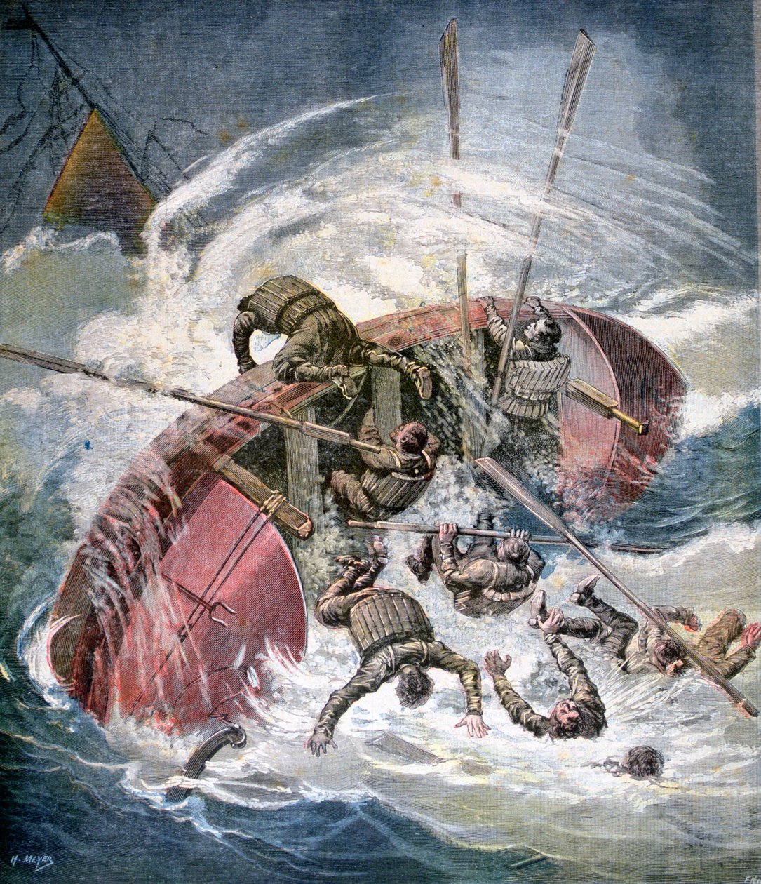 Salvataggio da un naufragio in una tempesta al largo di Les Sables-d