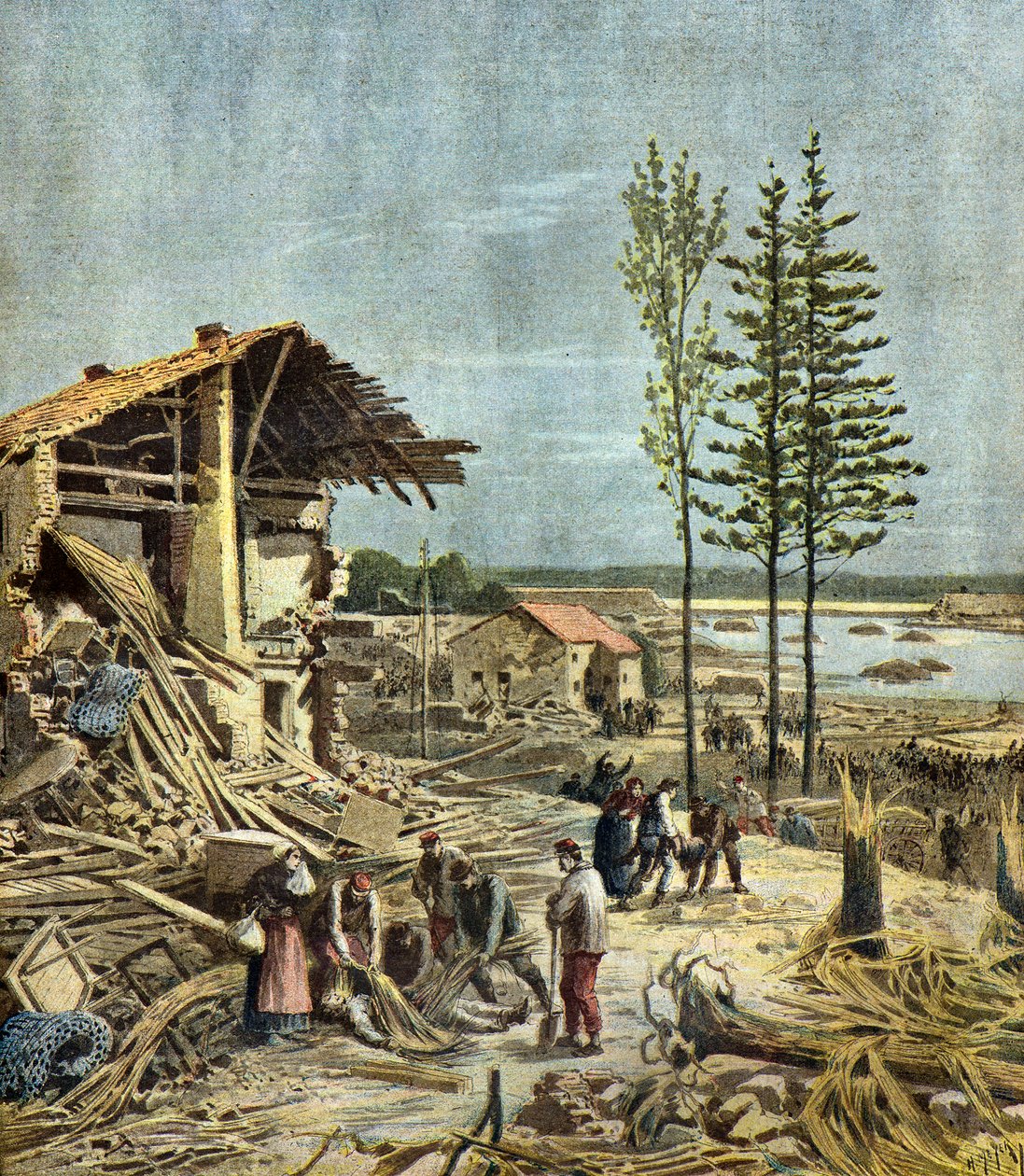 Il disastro di Bouzey, 1895 (Illustrazione) da Henri Meyer