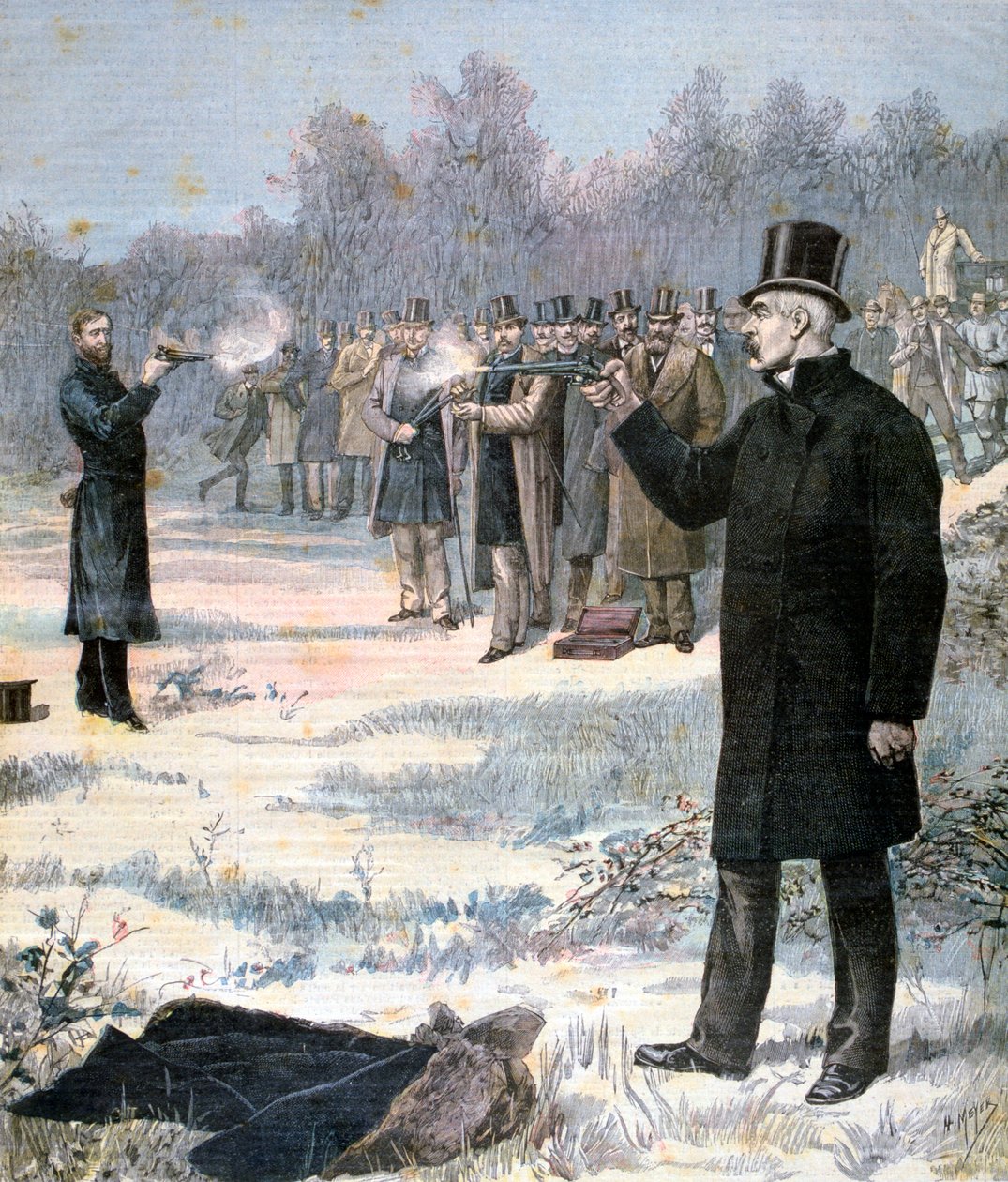 Il duello tra Paul Deroulede e Georges Clemenceau, 1893 da Henri Meyer