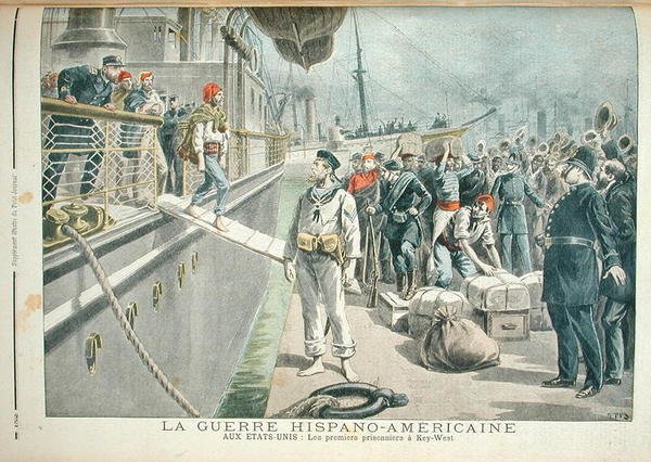 I primi prigionieri a Key West durante la guerra ispano-americana, da Le Petit Journal, 8 maggio 1898 da Henri Meyer