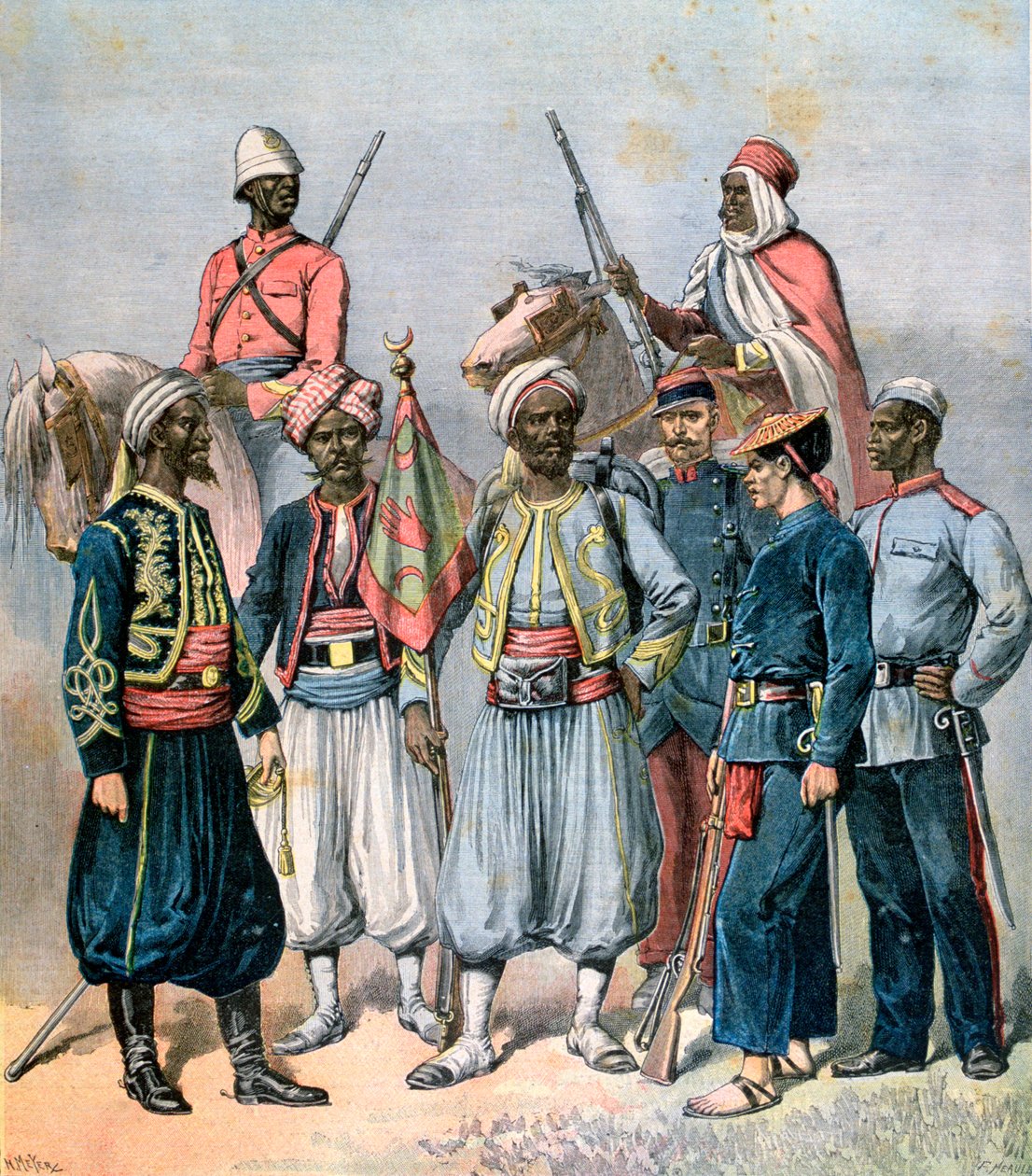 Le forze coloniali francesi da Henri Meyer