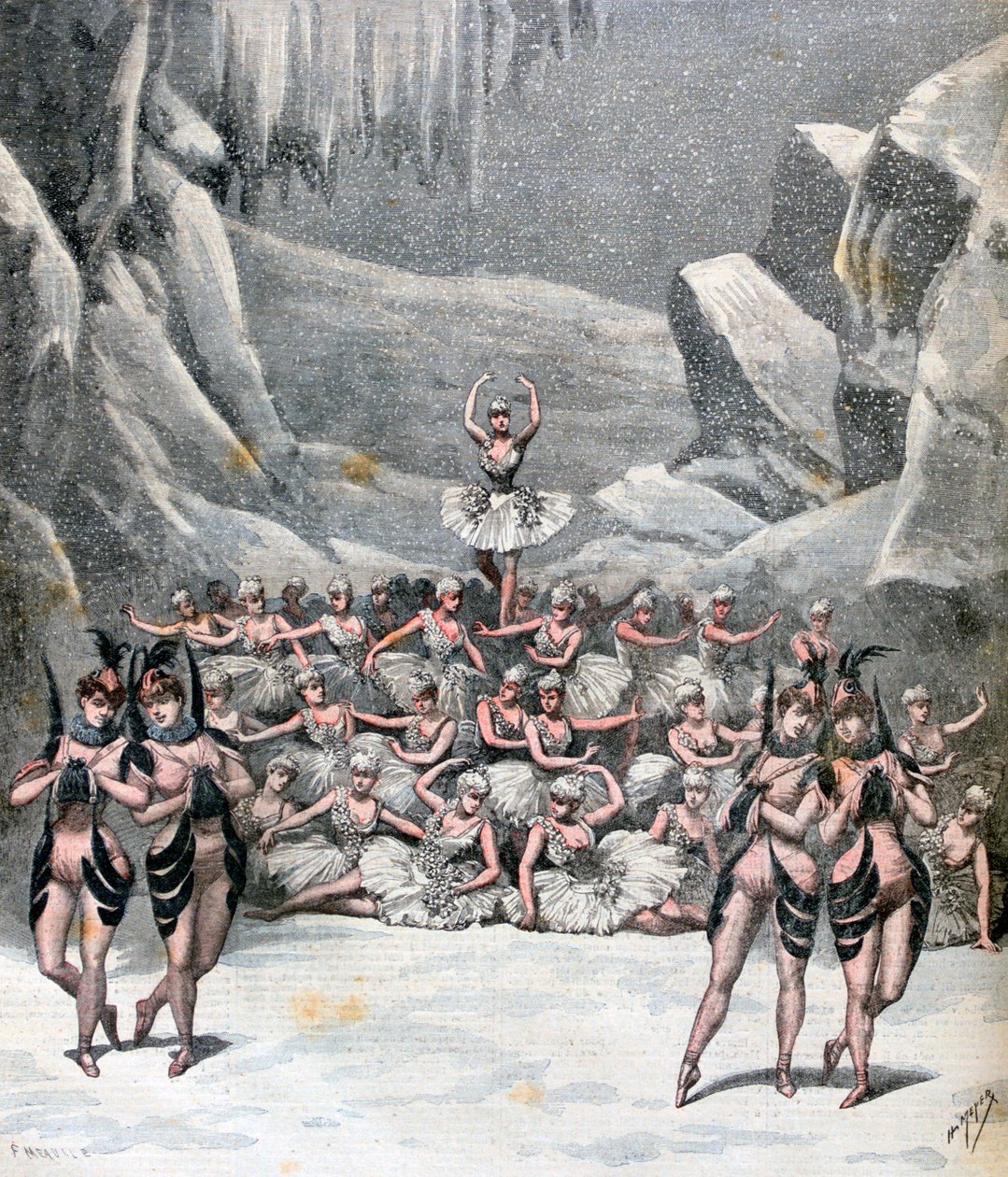 Il balletto della neve, da Il viaggio sulla luna di Jacques Offenbach, 1892 da Henri Meyer