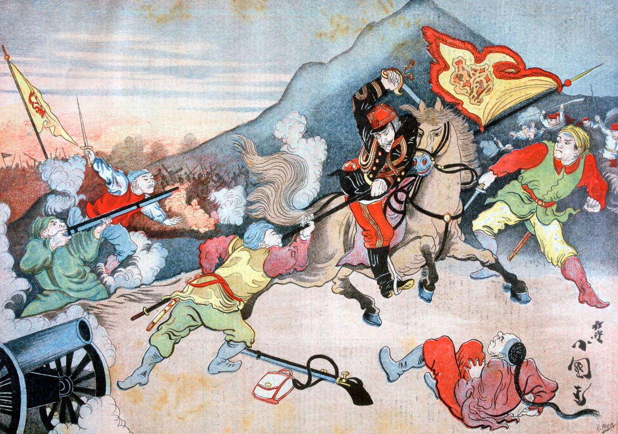 La presa della bandiera cinese da parte di un ufficiale giapponese, 1894 da Henri Meyer