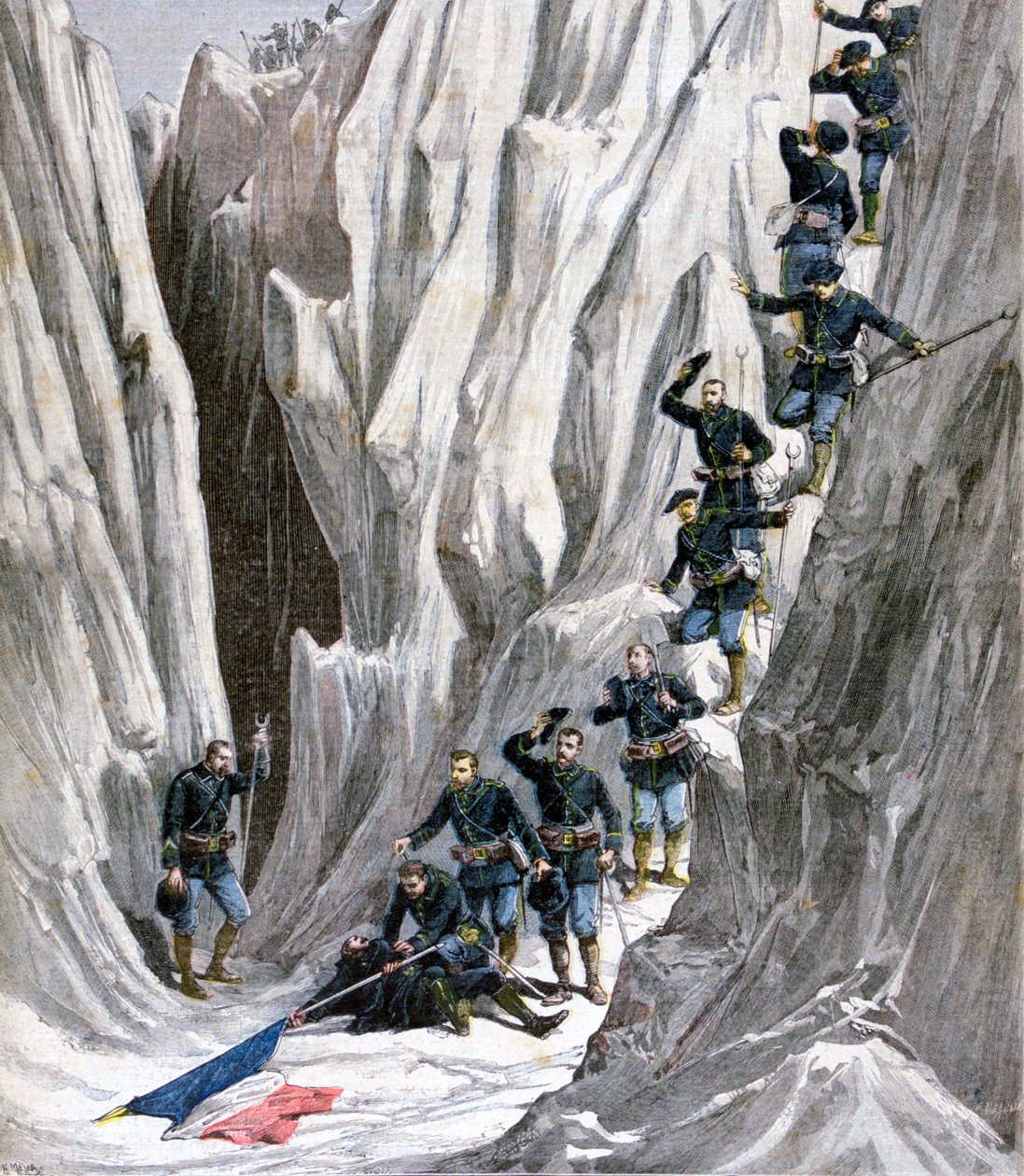 Il cadavere scoperto del tenente Bujon, Alpi francesi, 1891 da Henri Meyer