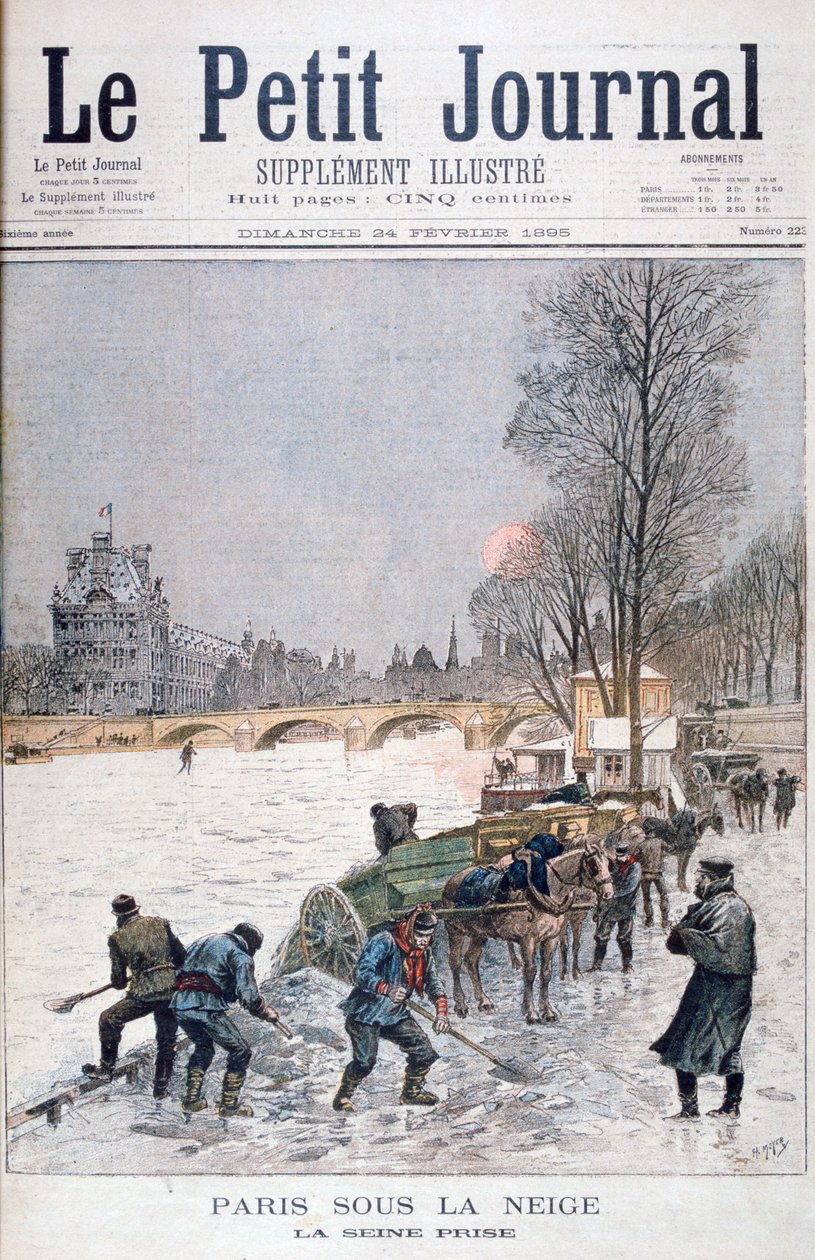 La Senna ghiacciata, inverno, Parigi, 1895 da Henri Meyer