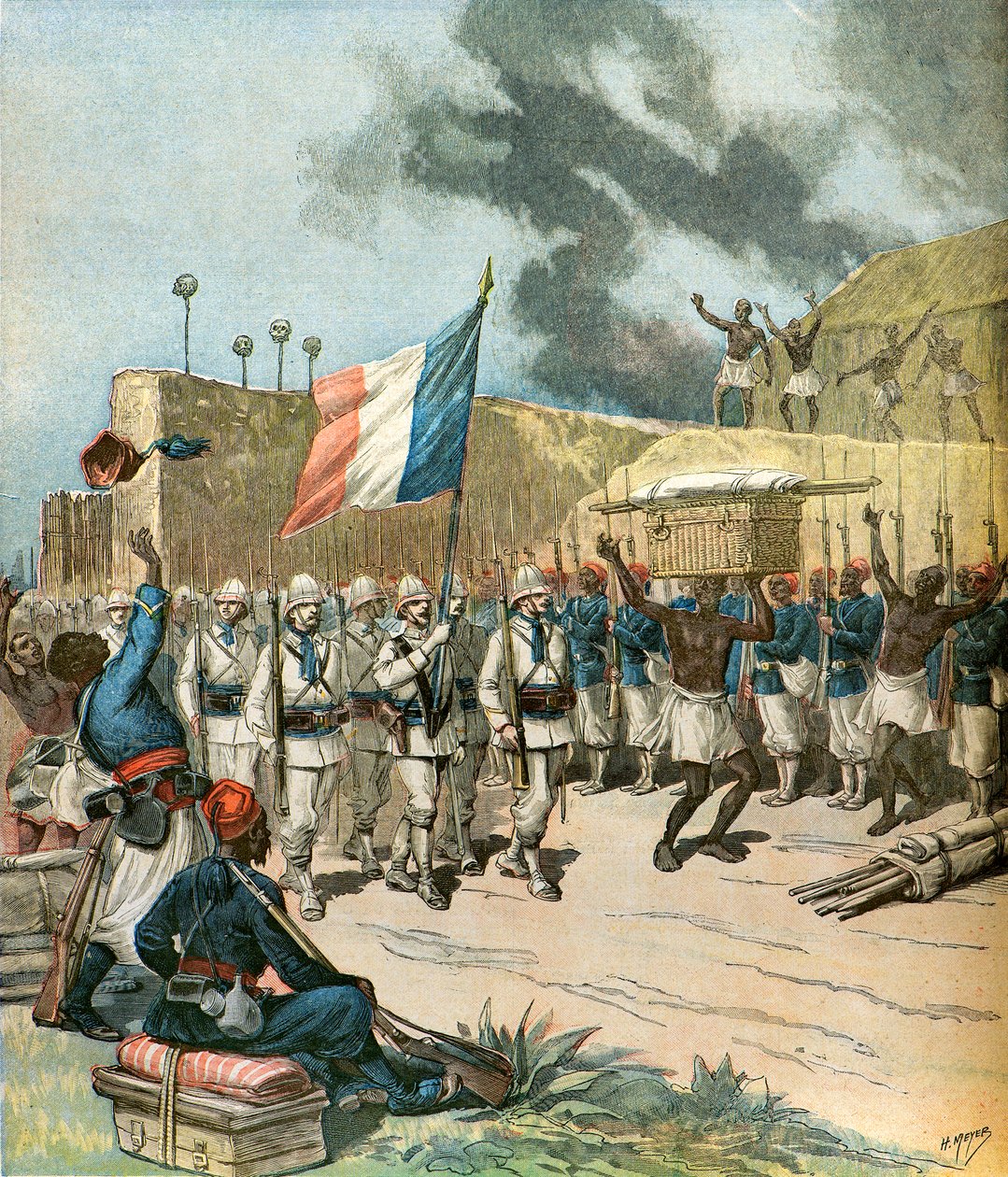 Le truppe entrano ad Abomey da Henri Meyer