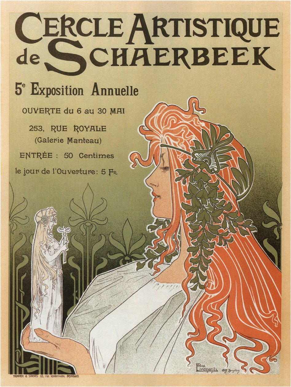 Club Artistico di Schaerbeek, 5a mostra annuale, 1897 da Henri Henri Antoine Théodore Livemont