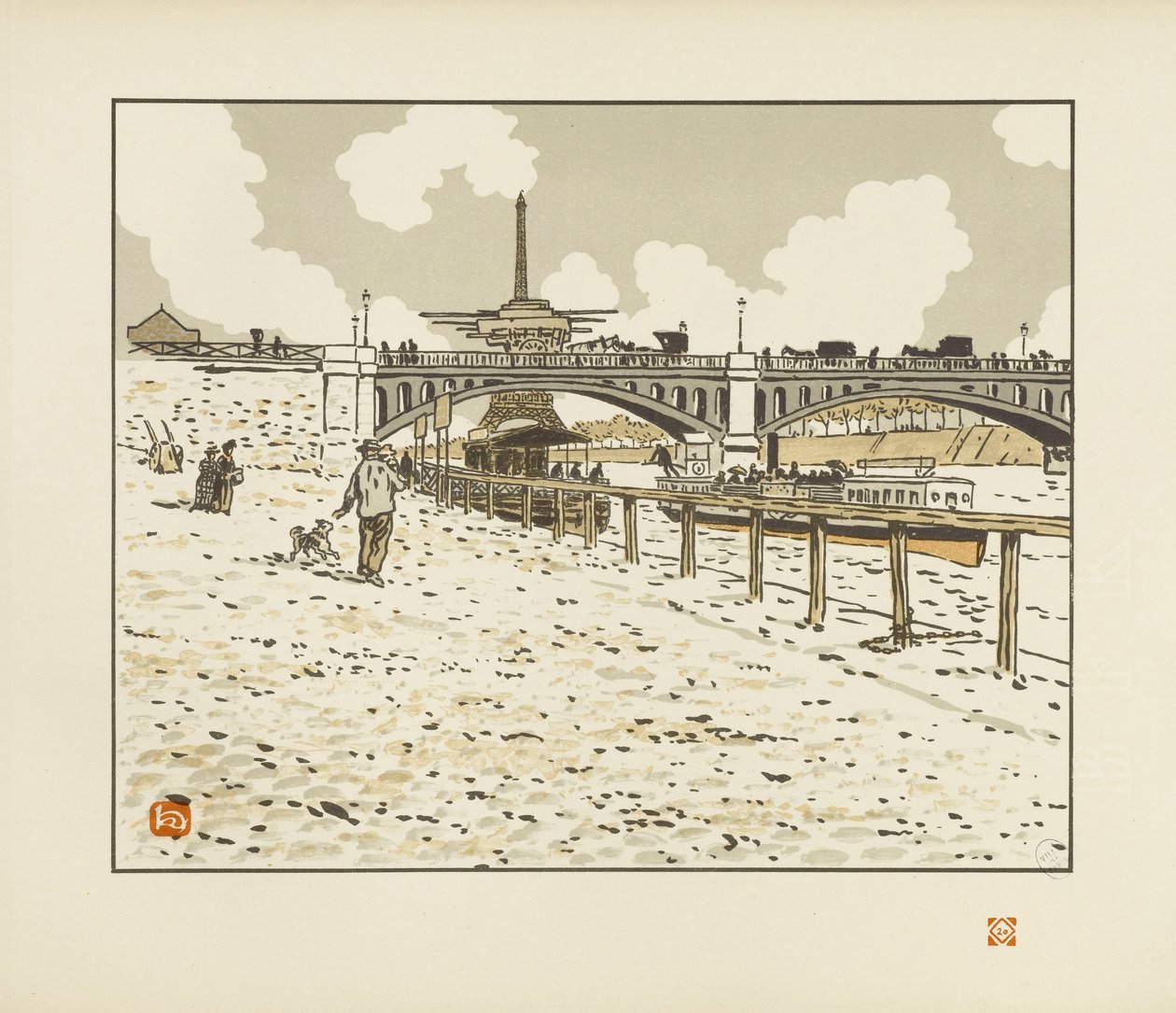 Dal ponte di Grenelle [Le trentasei vedute della Torre Eiffel] da Henri Rivière