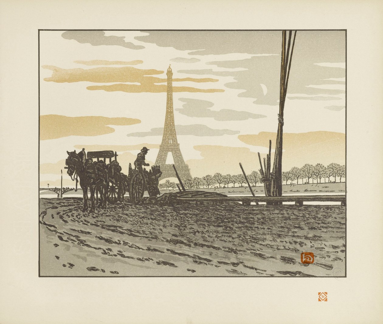 Dal molo di Passy. I carbonai [Le trentasei vedute della Torre Eiffel] da Henri Rivière