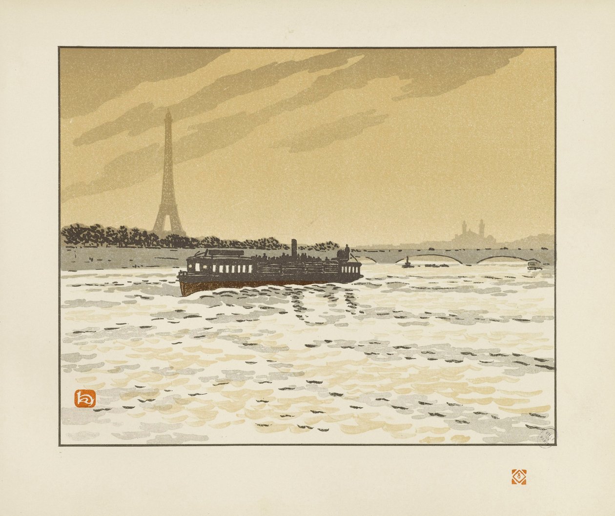 Dal quai de la Conférence [Le trentasei vedute della Torre Eiffel] da Henri Rivière