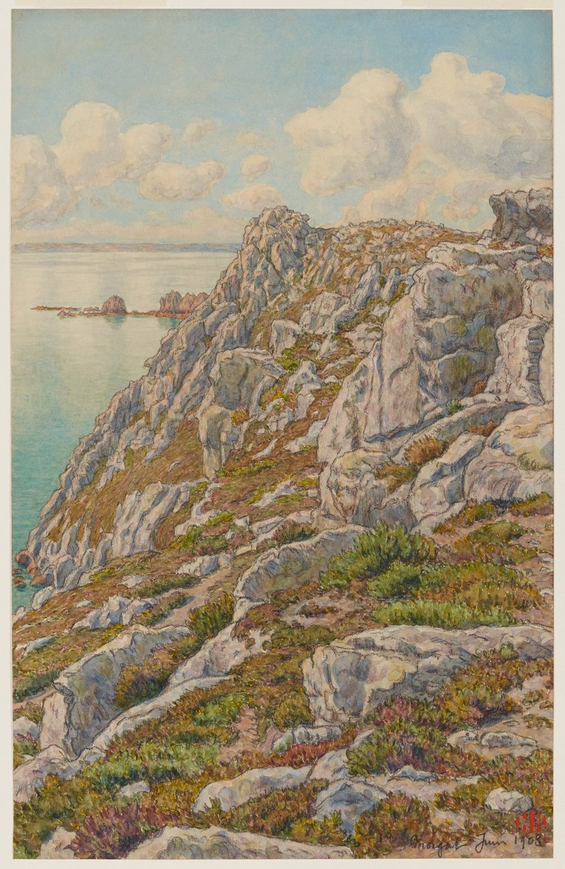 Klippen der Île Vierge. Bucht von Douarnenez. Morgat da Henri Rivière